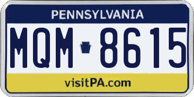 PA license plate MQM8615