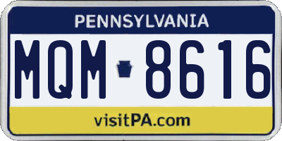 PA license plate MQM8616