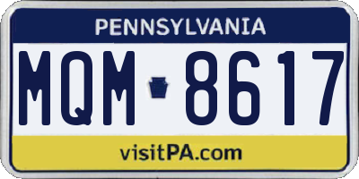 PA license plate MQM8617