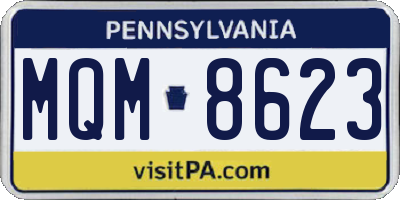 PA license plate MQM8623