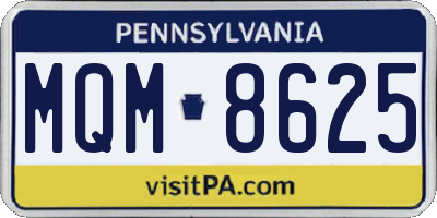 PA license plate MQM8625