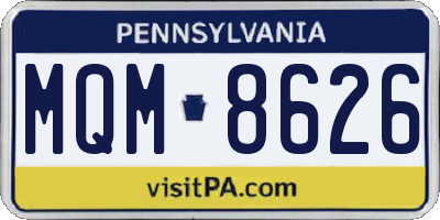 PA license plate MQM8626