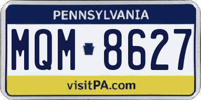 PA license plate MQM8627