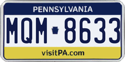 PA license plate MQM8633