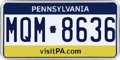 PA license plate MQM8636