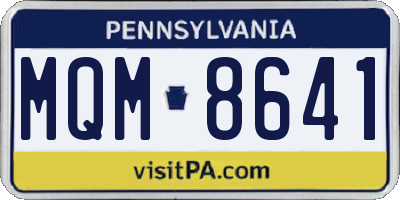 PA license plate MQM8641