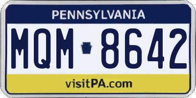 PA license plate MQM8642