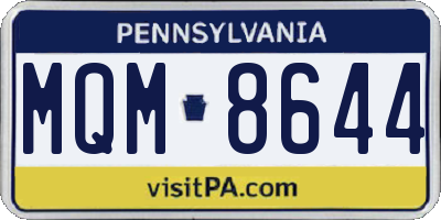 PA license plate MQM8644