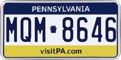 PA license plate MQM8646