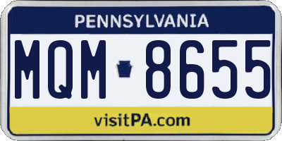 PA license plate MQM8655