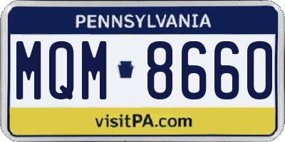 PA license plate MQM8660