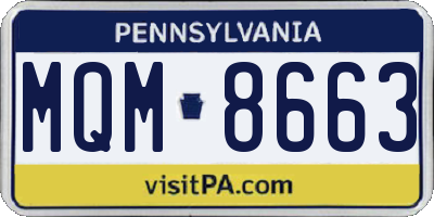 PA license plate MQM8663