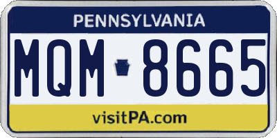 PA license plate MQM8665