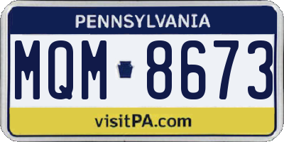 PA license plate MQM8673
