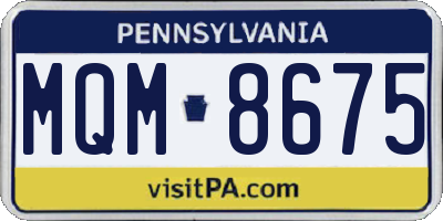 PA license plate MQM8675