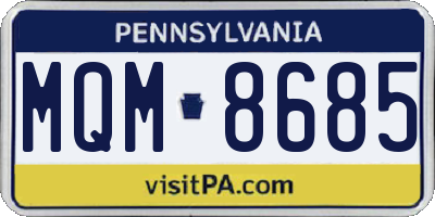 PA license plate MQM8685