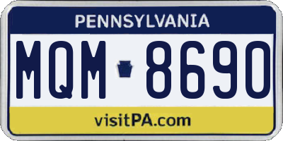 PA license plate MQM8690