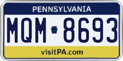 PA license plate MQM8693