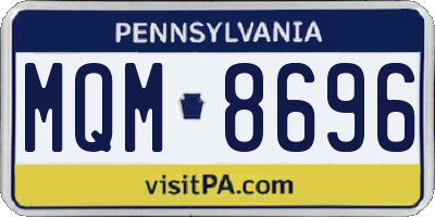 PA license plate MQM8696