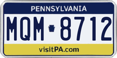 PA license plate MQM8712