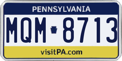 PA license plate MQM8713