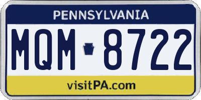 PA license plate MQM8722