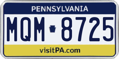 PA license plate MQM8725
