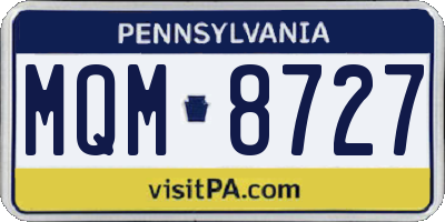 PA license plate MQM8727