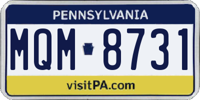 PA license plate MQM8731