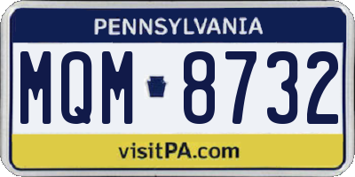 PA license plate MQM8732
