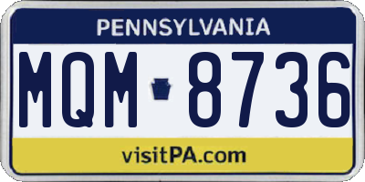 PA license plate MQM8736