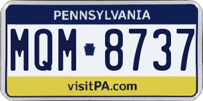 PA license plate MQM8737