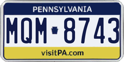 PA license plate MQM8743