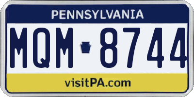 PA license plate MQM8744