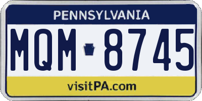 PA license plate MQM8745
