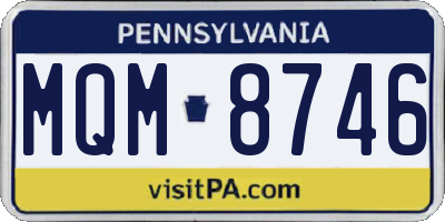 PA license plate MQM8746