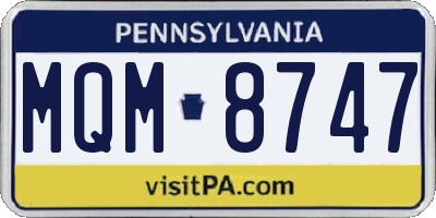 PA license plate MQM8747