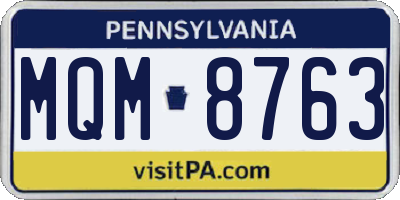 PA license plate MQM8763
