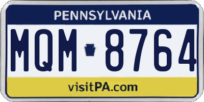 PA license plate MQM8764