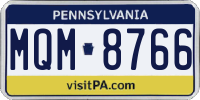 PA license plate MQM8766