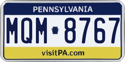 PA license plate MQM8767