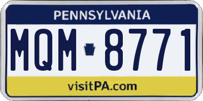 PA license plate MQM8771
