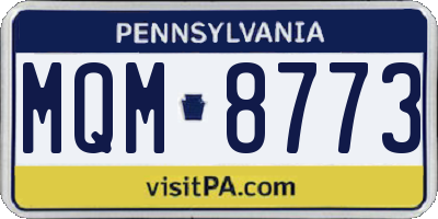 PA license plate MQM8773