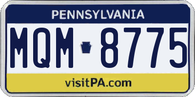 PA license plate MQM8775