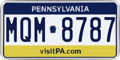 PA license plate MQM8787