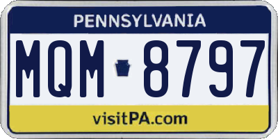 PA license plate MQM8797