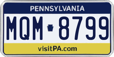 PA license plate MQM8799