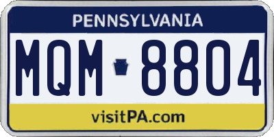PA license plate MQM8804