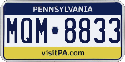 PA license plate MQM8833