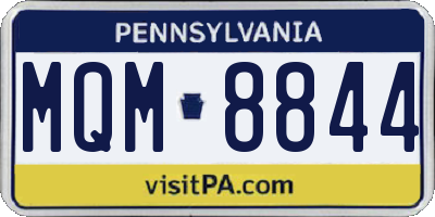 PA license plate MQM8844